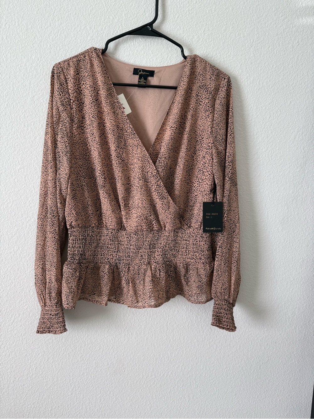 Japna Dusty Rose Printed Wrap Blouse